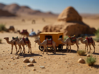 Arabian caravan travel mini toy landscape diorama 2