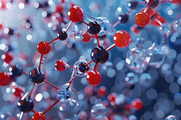 Close up of synthetic polymer molecules, highlighting innovation in chemical engineering