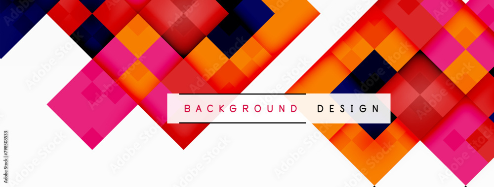 Poster a colorful background design with squares on a white background High quality