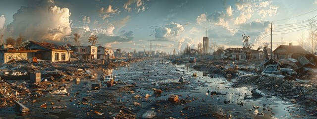 Stunning 3D Disaster Aftermath Visualization with Midjourney's Advanced Rendering Tools -
