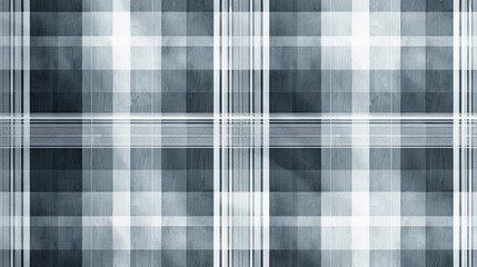 Minimalist gray and white plaid with clean lines.