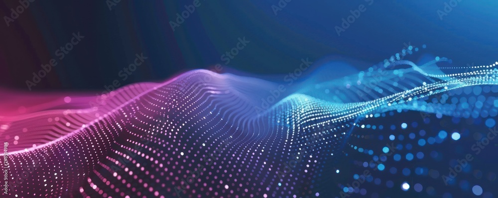 Wall mural abstract and futuristic technology background of interconnected networks