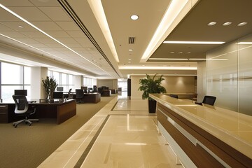 Corporate Design: Neutral Tone Spaces with Ambient & Focused Lighting