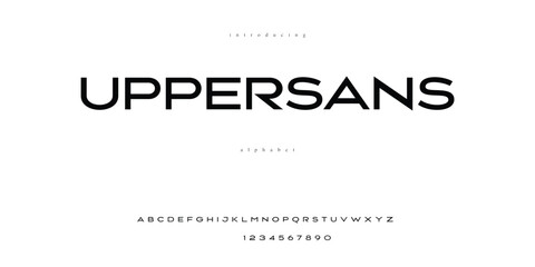 Modern Uppercase Sans Serif Font Alphabet