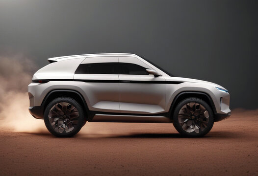 model clay electric car rendering concept suv 3d image offroad auto automobile automotive vehicle transport transportation ecology autonomous innovation technology - Powered by Adobe