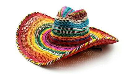 A white background sets off a vibrant Mexican sombrero