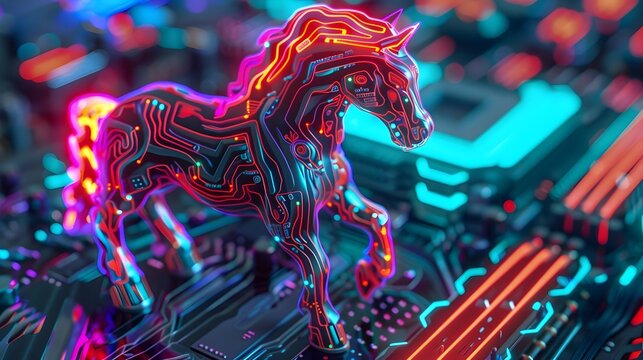 Innovative PC Design A Zentangleinspired Trojan Horse GPU with Neon Biopunk Cryptid Dissection