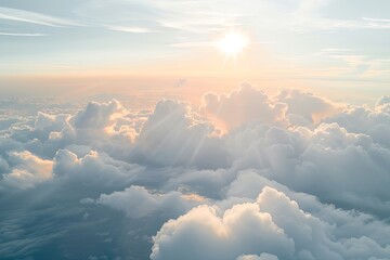 Soft Sky Serenity: Morning Light, High Nature View, Clear Sunlight & Peaceful Cloud Patterns