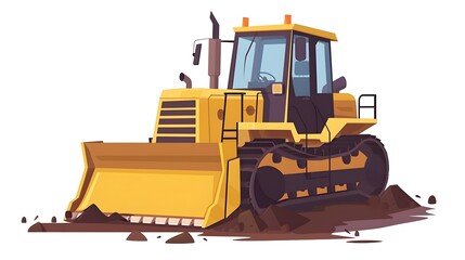 bulldozer heavy equipment illustration created using AI