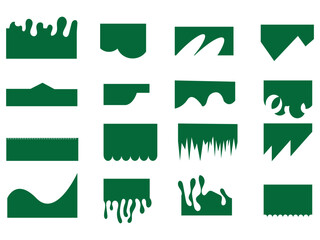 Set of abstract design separator header and border for website and app. Divider shapes top and bottom for web page. Different borders for website, banner, app, poster, background 