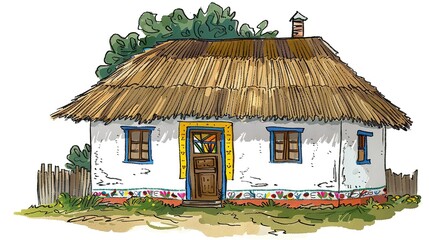Old national house painting UHD wallpaper