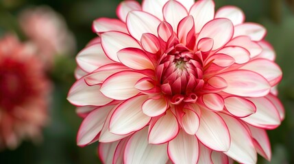 A pink flower is in focus with blurred green foliage in the background.

