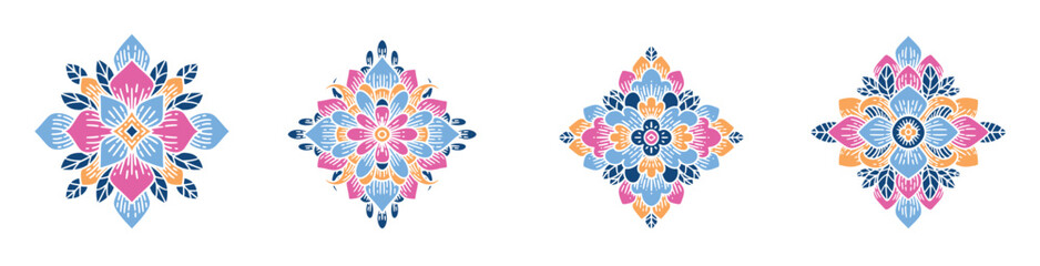 Obraz premium set of colorful mandala ribbons pattern