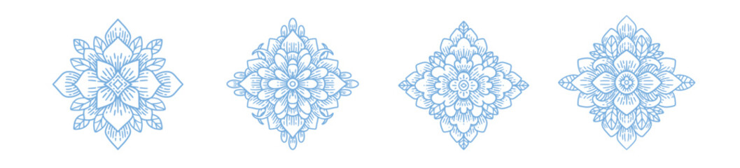 line art mandala white background pattern