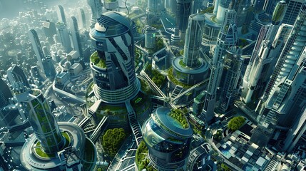 A flourishing futuristic city UHD wallpaper