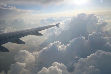 Fototapeta premium High Altitude Majesty: Soft Morning Cloudscapes Revealed from Above