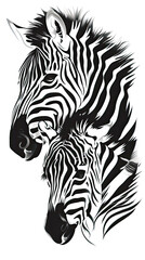 mother and baby ZEBRA, tattoo design