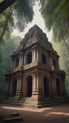 ruins of a temple in the forest. Generative AI, Generative, AI