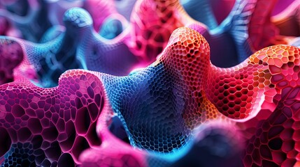 Abstract cellular or molecular structures in vibrant colors wallpaper.