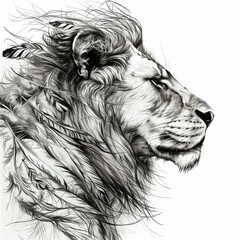 Lion Sketch Profile View

