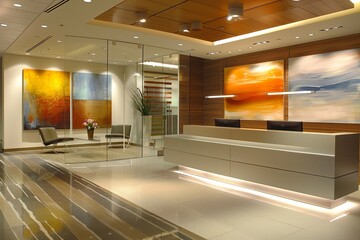 Innovative Lighting: Transforming Modern Office Design with Abstract Art and Clean Lines