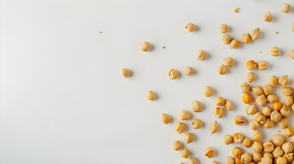 Chickpeas on a white background  ai generated  - obrazy, fototapety, plakaty