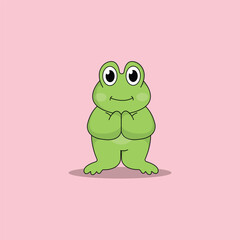 cute frog cartoon vector icon illustration.animal icon illustration. flat style concept cute