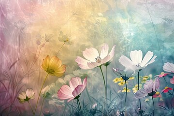 Vintage Dream Garden: Toning Design in Nature featuring Beautiful Spring Floral Abstract