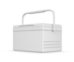 Blank hard cooler ice chest 3d template illustration.