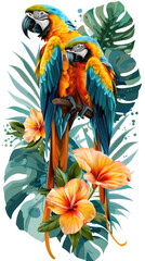 mother and baby paradise parrot, tattoo design