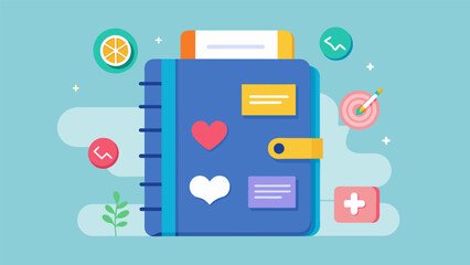 A workbook filled with diary cards and coping strategies for managing strong emotions an integral part of Dialectical Behavior Therapy DBT for BPD.. Vector illustration