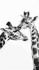 mother and baby giraffe, tattoo design
