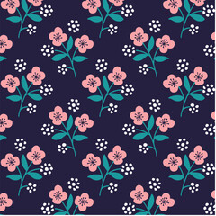 retro flower design in fabric, wallpaper and textures