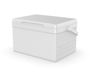 Blank hard cooler ice chest 3d template illustration.