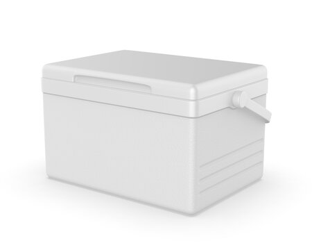 Blank hard cooler ice chest 3d template illustration.