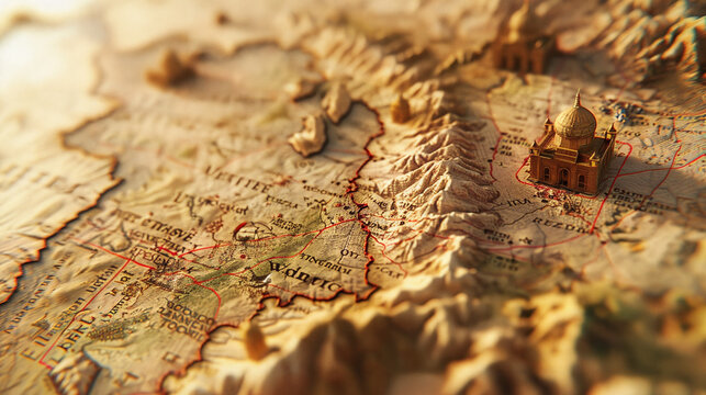 an ancient map showing a showing Greece and Egypt and India