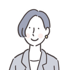 スーツを着た女性上半身イラスト