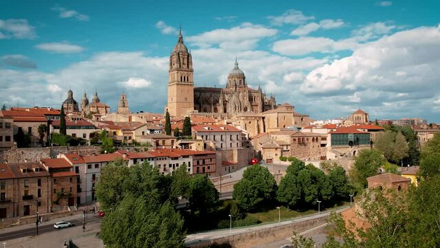 Beautiful Salamanca - Aerial view of an historic medieval town