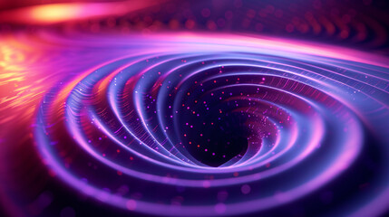 Spirals, geometric forms, violet lines.