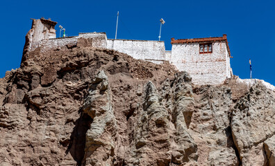 Historic Basgo Monastery dating to 1680 in the Indus River Valley in northern India