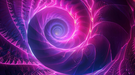 Spirals, geometric elements, violet lines.