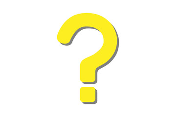 シンプルなクエスチョンマーク　黄