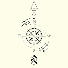 compass for tattoo inspiration design © DNS2011