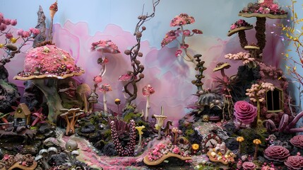 Whimsical Candy Forest Exhibit at Grand Museum Opening - obrazy, fototapety, plakaty