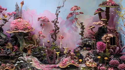 Fotobehang Whimsical Candy Forest Exhibit at Grand Museum Opening © Panupong Ws