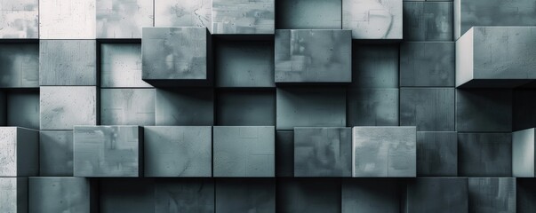 A stack of squares and rectangles in varying shades of gray, forming a minimalist representation of a data center.  