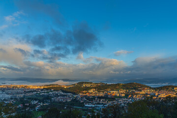 Braga, Portugal. The Sanctuary of Bom Jesus do Monte. It's located on the hill ,overlooking the city of Braga and inscribed as a UNESCO World Heritage Site.