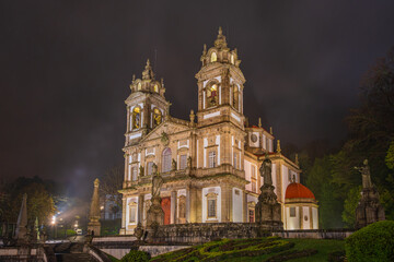 Braga, Portugal. The Sanctuary of Bom Jesus do Monte. It's located on the hill ,overlooking the...