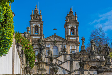 Braga, Portugal. The Sanctuary of Bom Jesus do Monte. It's located on the hill ,overlooking the...