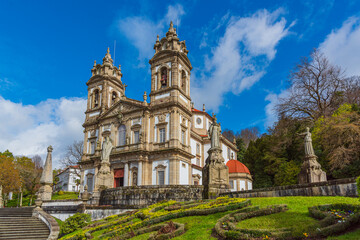 Braga, Portugal. The Sanctuary of Bom Jesus do Monte. It's located on the hill ,overlooking the city of Braga and inscribed as a UNESCO World Heritage Site.